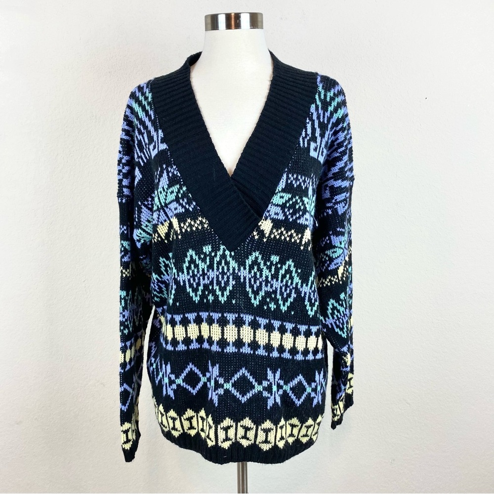 Spoiled Girls Vintage V Neck Winter Knit Sweater